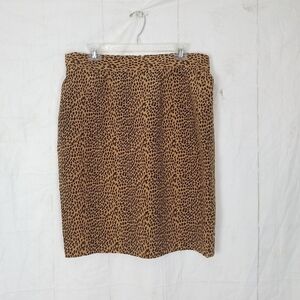 Robbie Bee aminal print silk skirt size 14